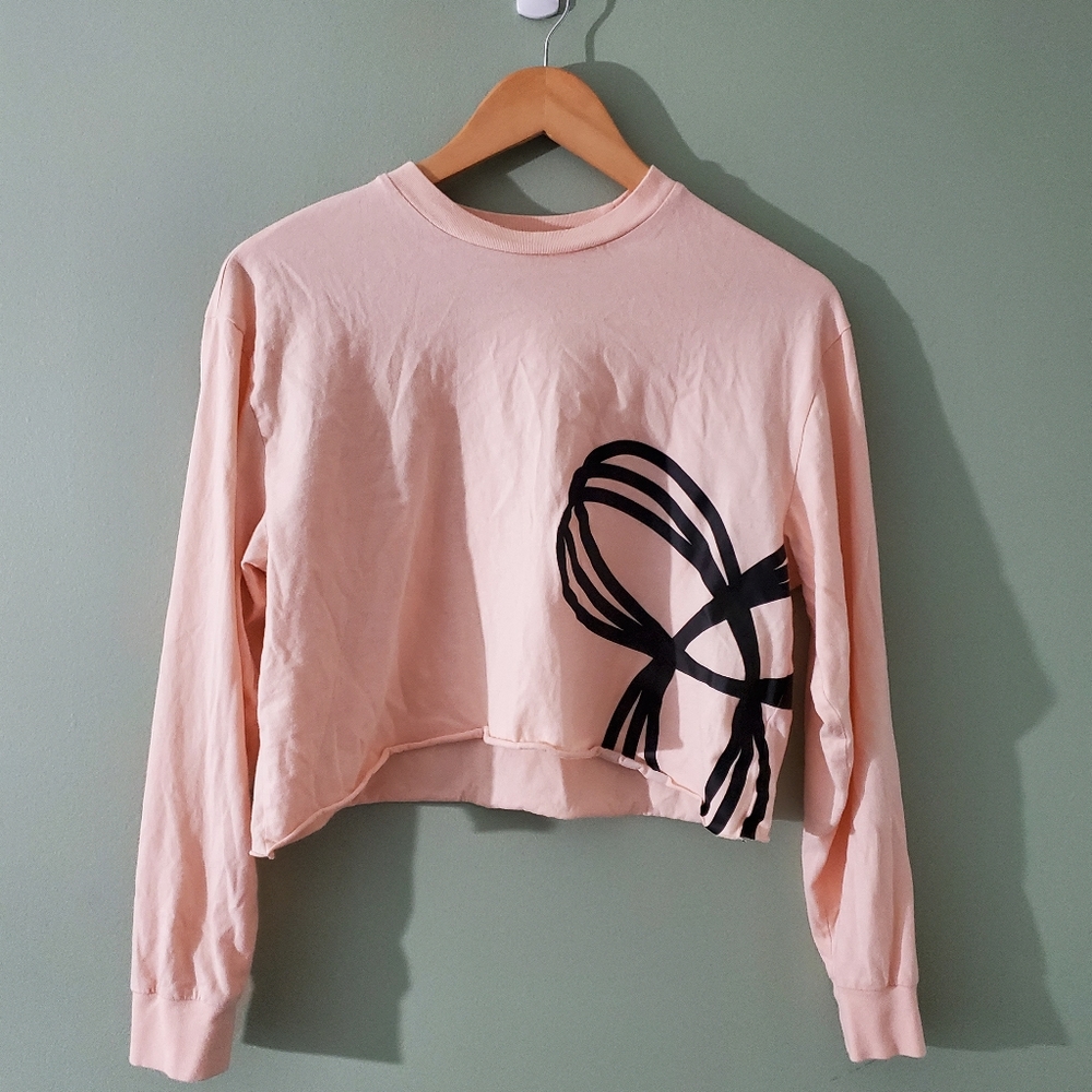 Aritzia TNA light pink crop top medium